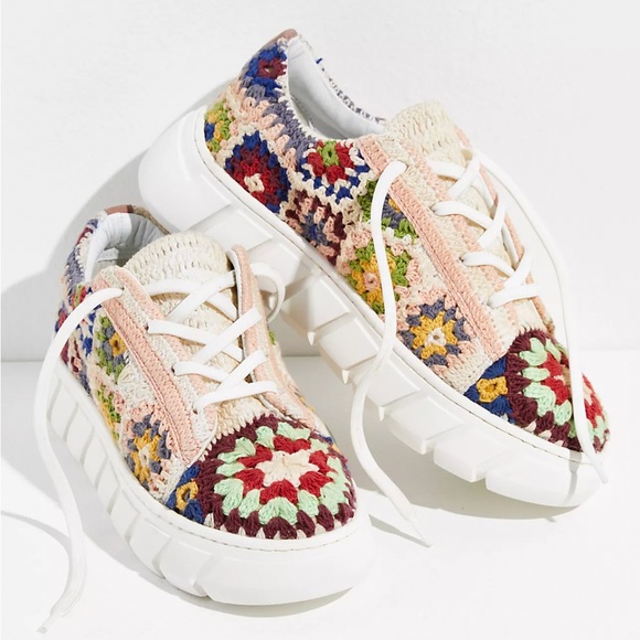 Free People Shoes - NEW Free People Catch Me If You Can Crochet Platform Sneaker, size 38 / US 7.5